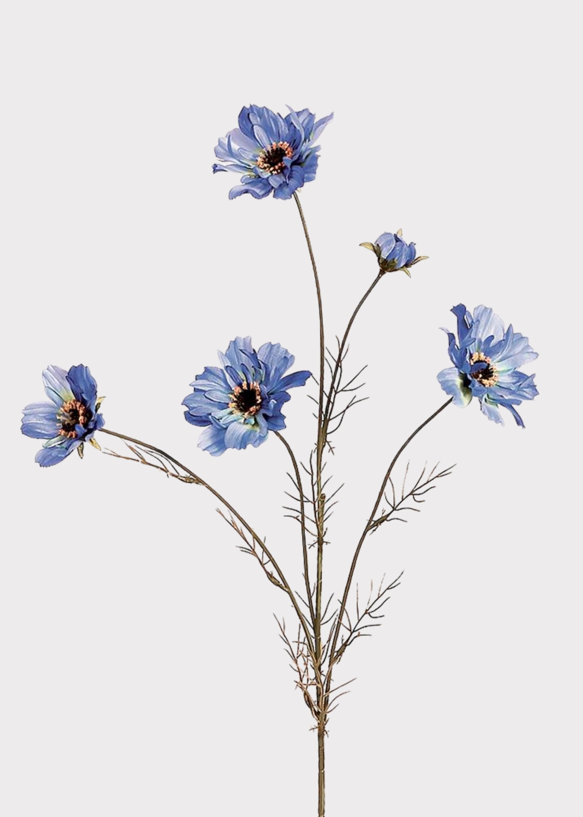 Artificial Cosmos Daisy Flower Spray in Blue - 32"