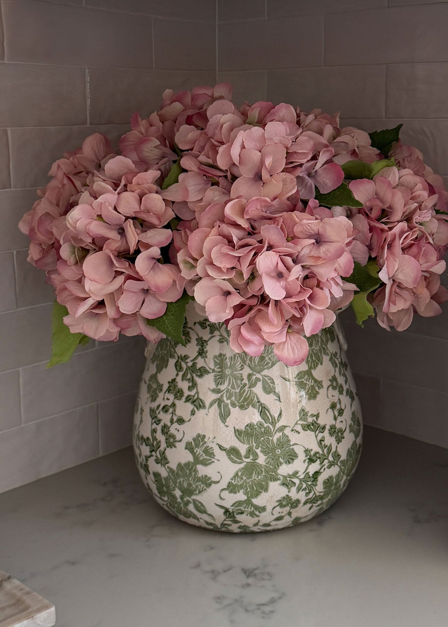 Small Hydrangea Artificial Flower in Antique Pink - 19"