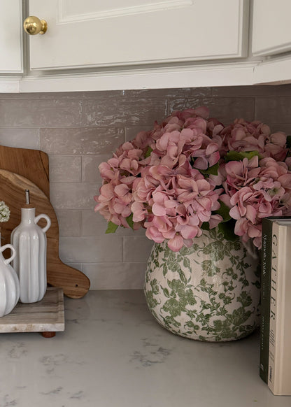 Small Hydrangea Artificial Flower in Antique Pink - 19"