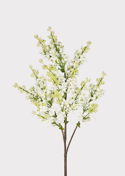 Cream Artificial Blooming Lilac Branch - 30"