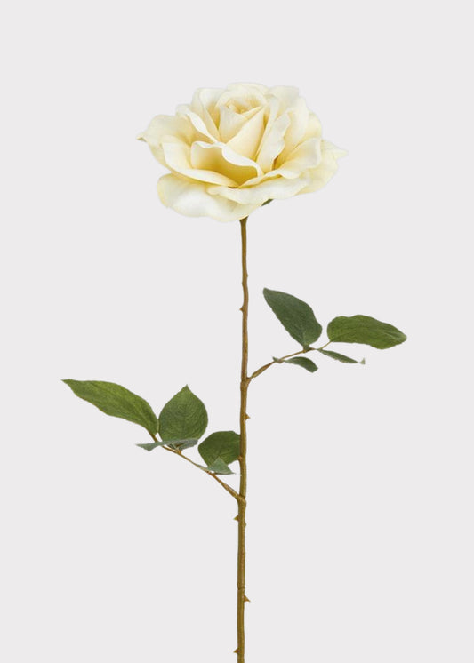 Ivory Artificial Rose Flower - 25"