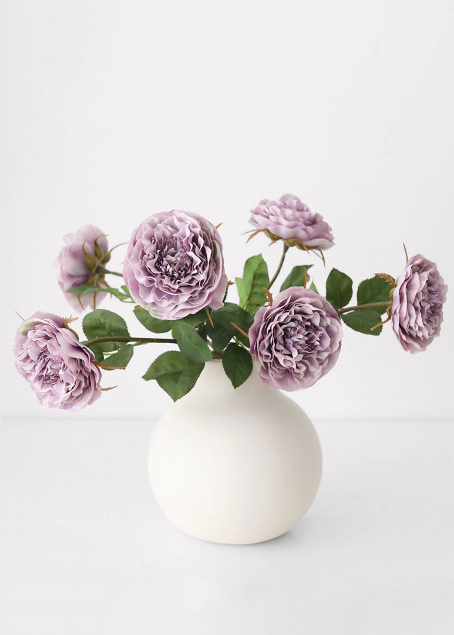 Lavender Artificial Cabbage Rose Flower - 21.25"