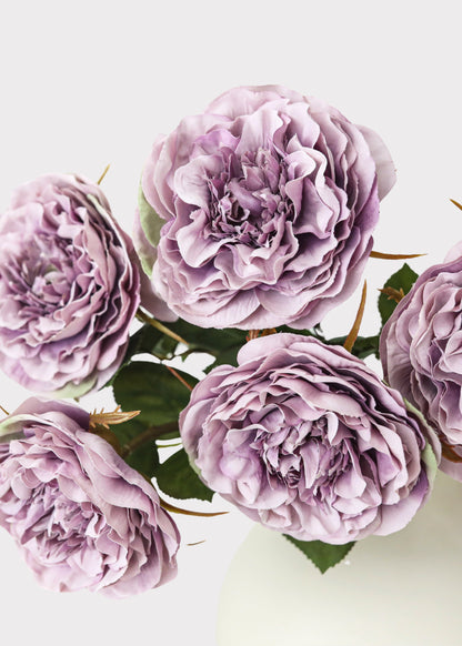 Lavender Artificial Cabbage Rose Flower - 21.25"