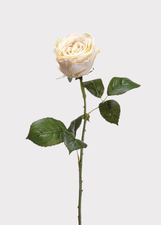 Beige Half Open Rose Fake Flower - 22"