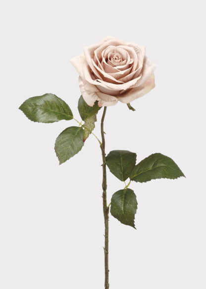 Artificial Flowers Rose in Taupe Beige - 21.5"