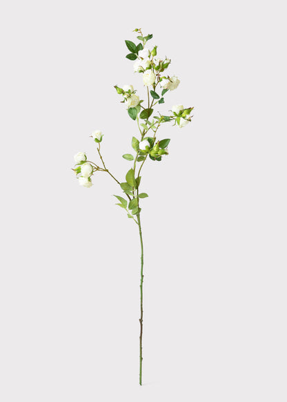 Tall Artificial Rose Branch in Cream White - 44"
