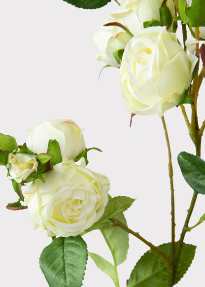 Tall Artificial Rose Branch in Cream White - 44"