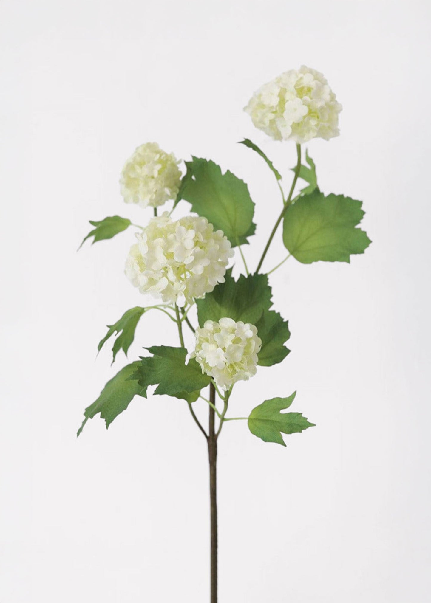 Cream White Artificial Snowball Flowers - 24"