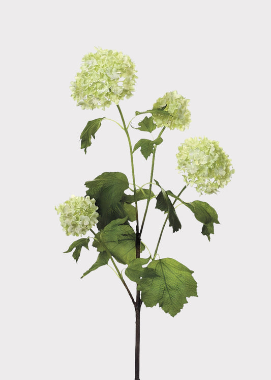 Green Cream Artificial Snowball Flowers - 24"