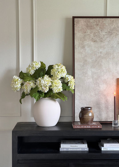 Large Cream Green Hydrangea in Bailey Cream Vase Design
