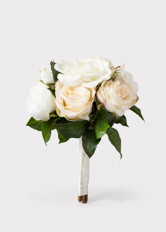 Destination Wedding Bouquet of Cream  Roses - 13"