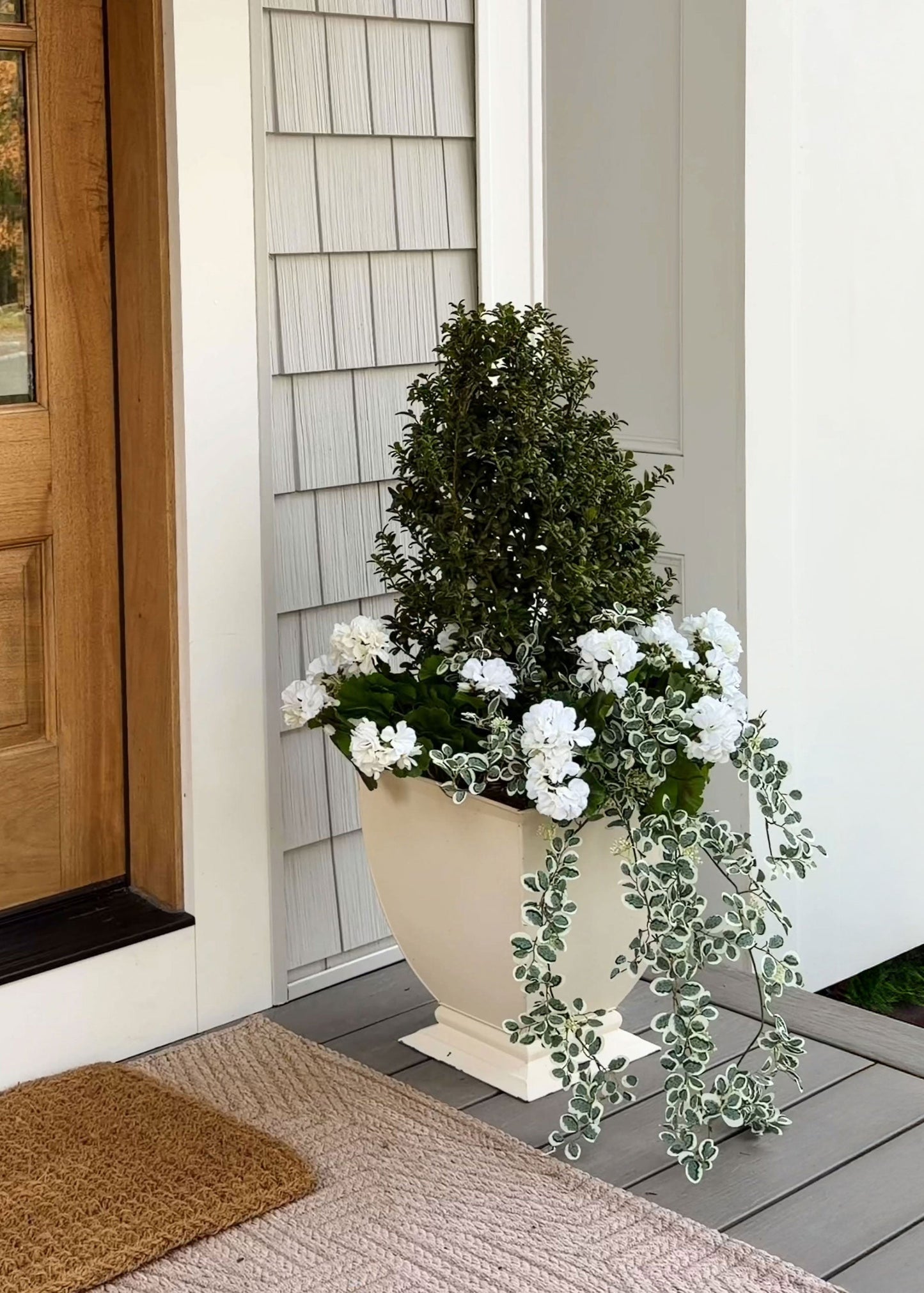 Fake Button Leaf Hanging Plant - 35"