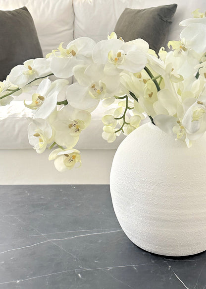 Large Cream White Orchids with Konos Vase Design