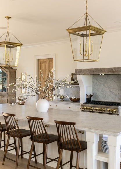 Large Luxe-Faux™ Cream Quince Branch with Konos Vase Design