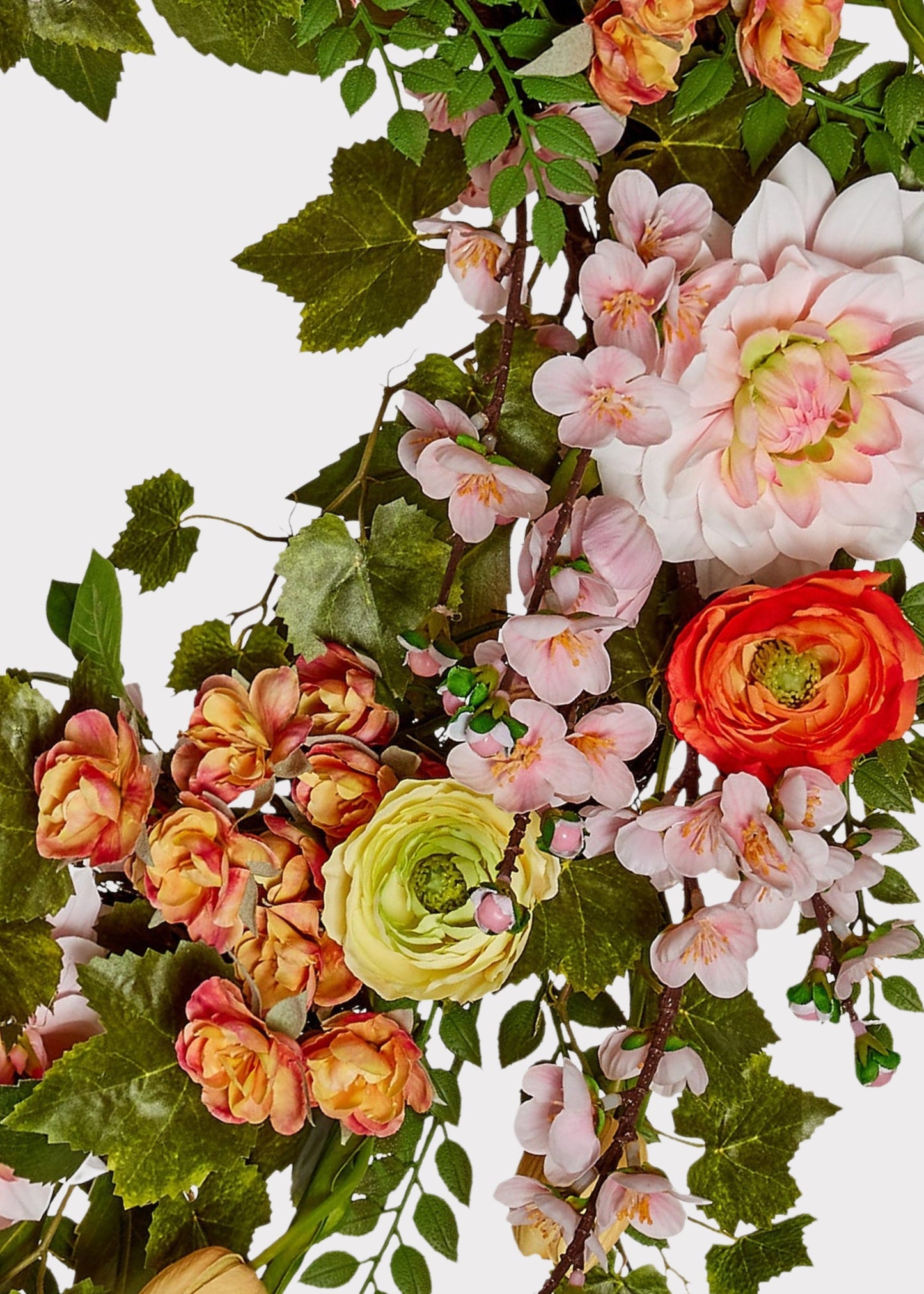 Fake Flower Garden Wreath - 24"