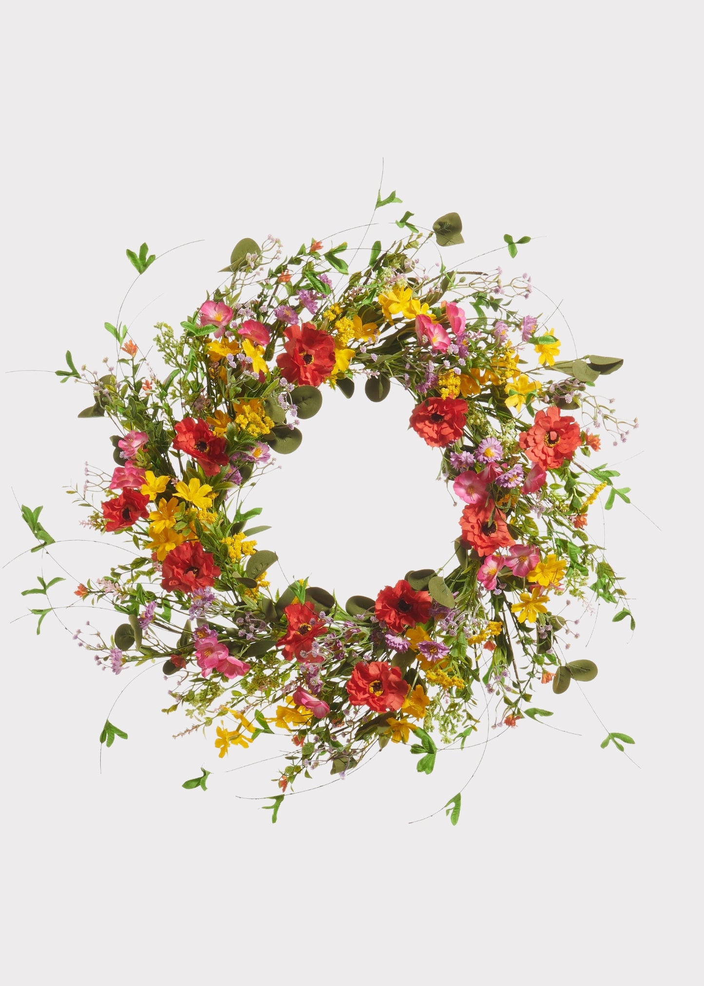 Colorful Spring Floral Artificial Wreath - 24"
