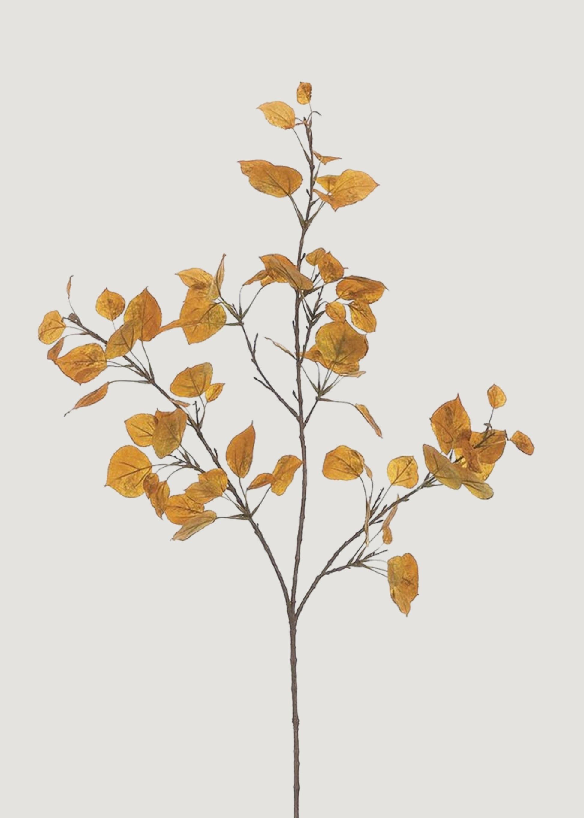 Golden Yellow Artificial Aspen Leaf Branch - 40"
