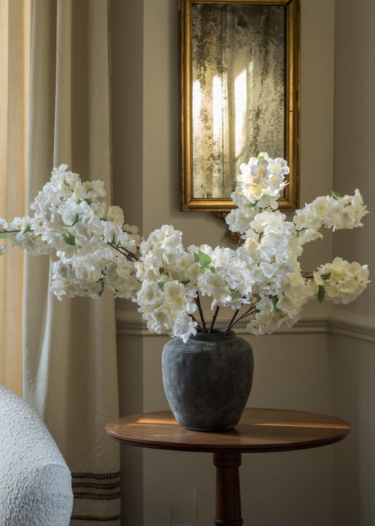 Medium White Cherry Blossom with Concrete Design