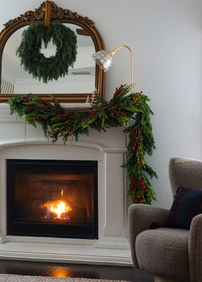 Artificial Winter Pine and Cone Branch with Red Berries - 37"