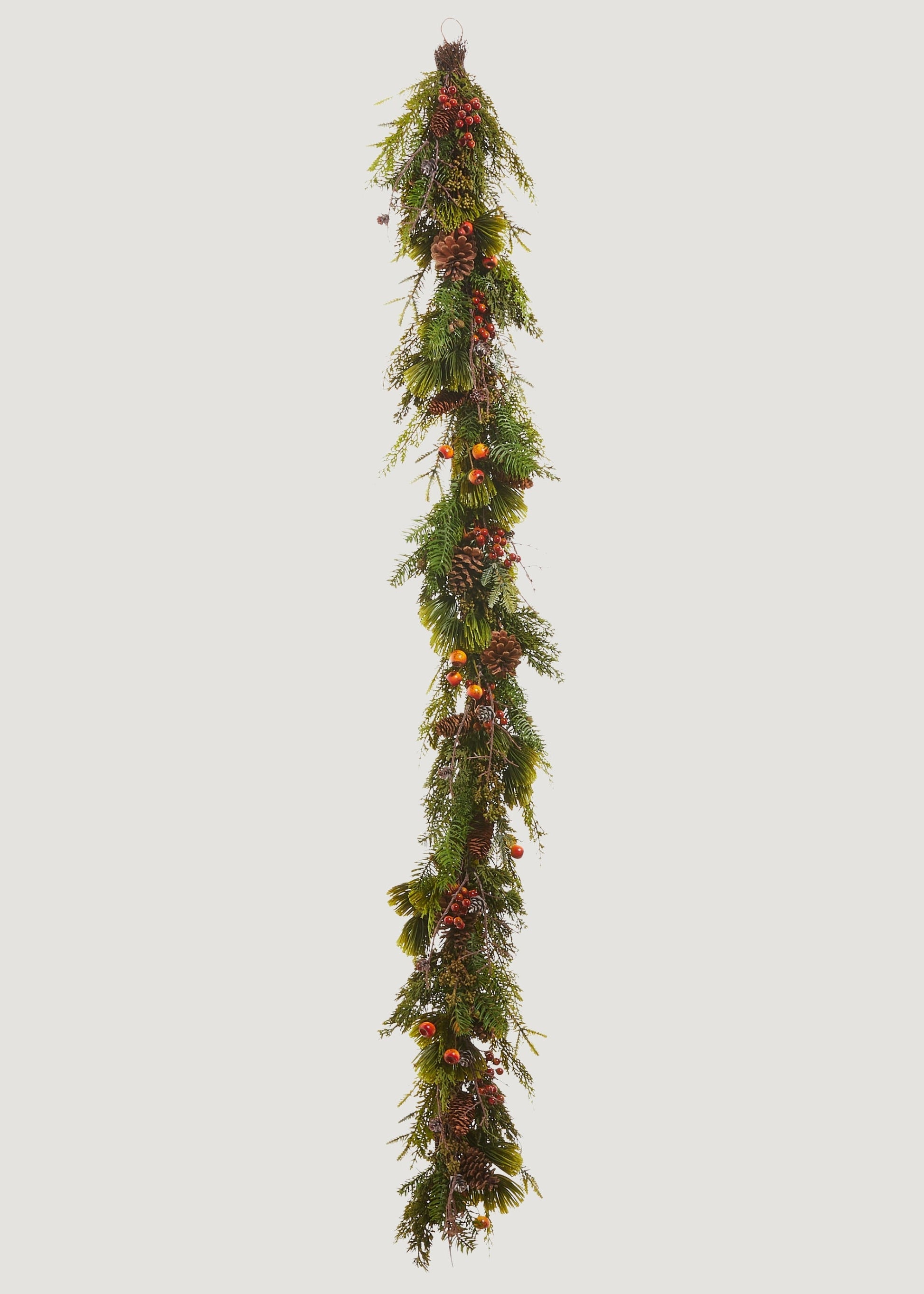 Festive Winter Pine and Pod Garland - 72"