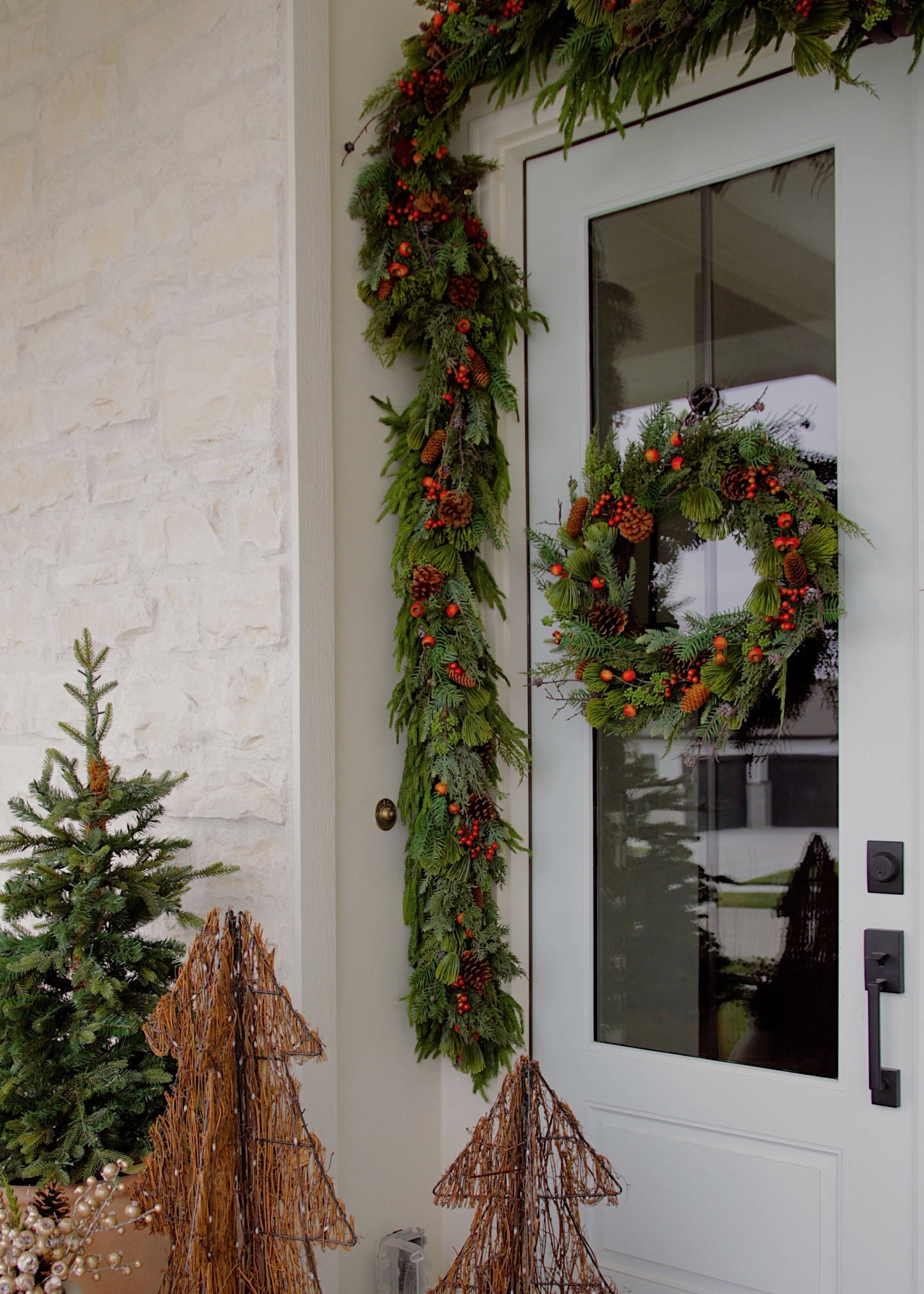 Festive Winter Pine and Pod Garland - 72"