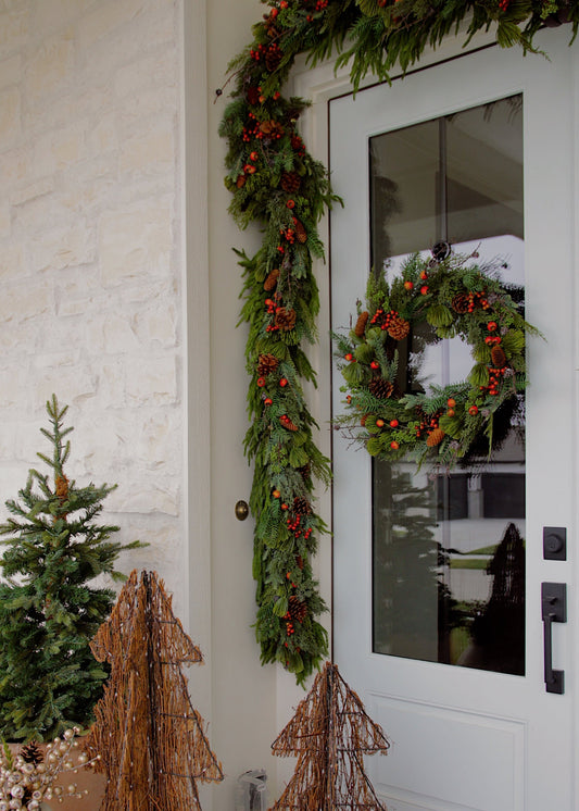 Festive Winter Pine and Pod Garland - 72"