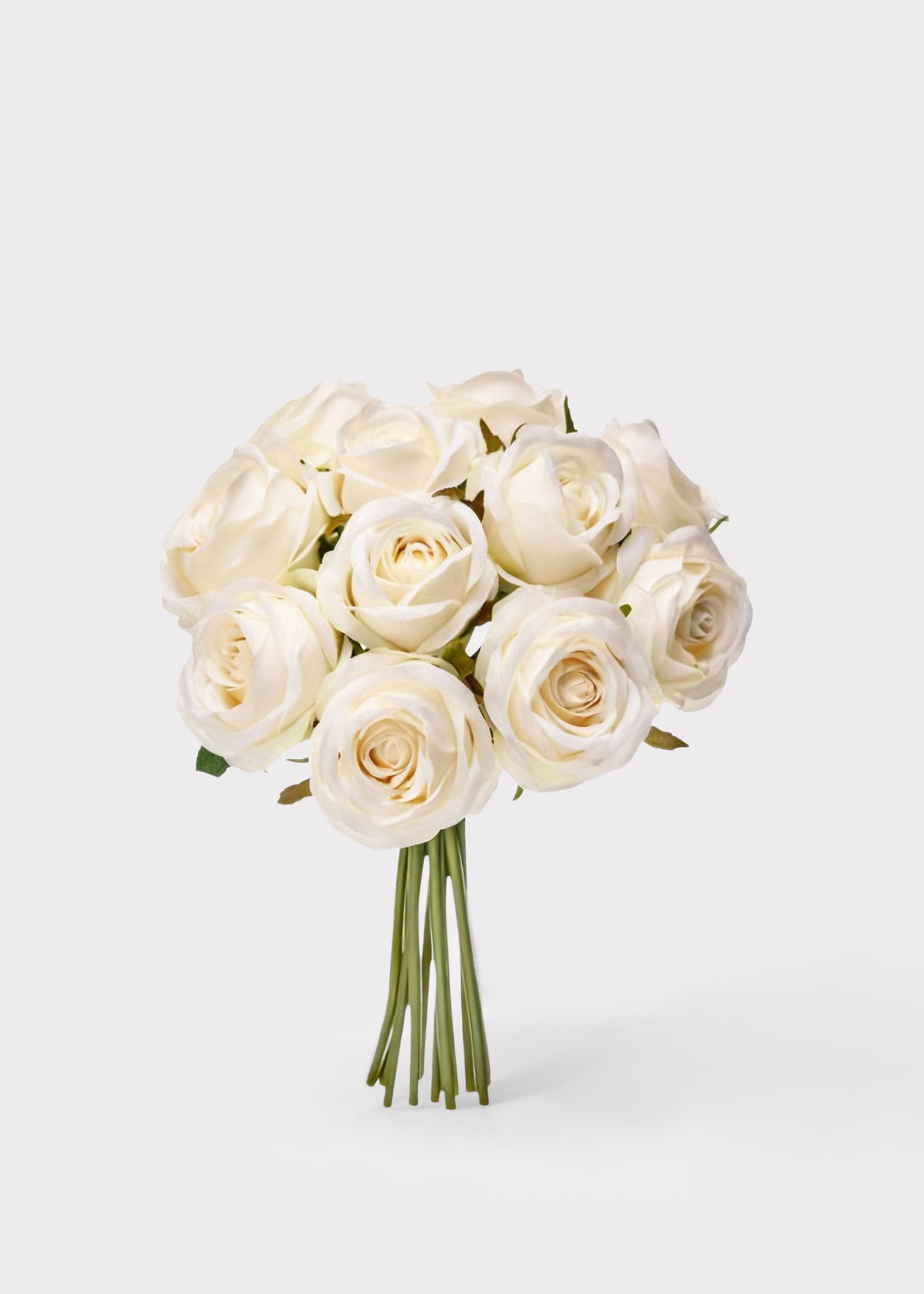Ivory Fake Rose Flower Bundle of 11 - 12"