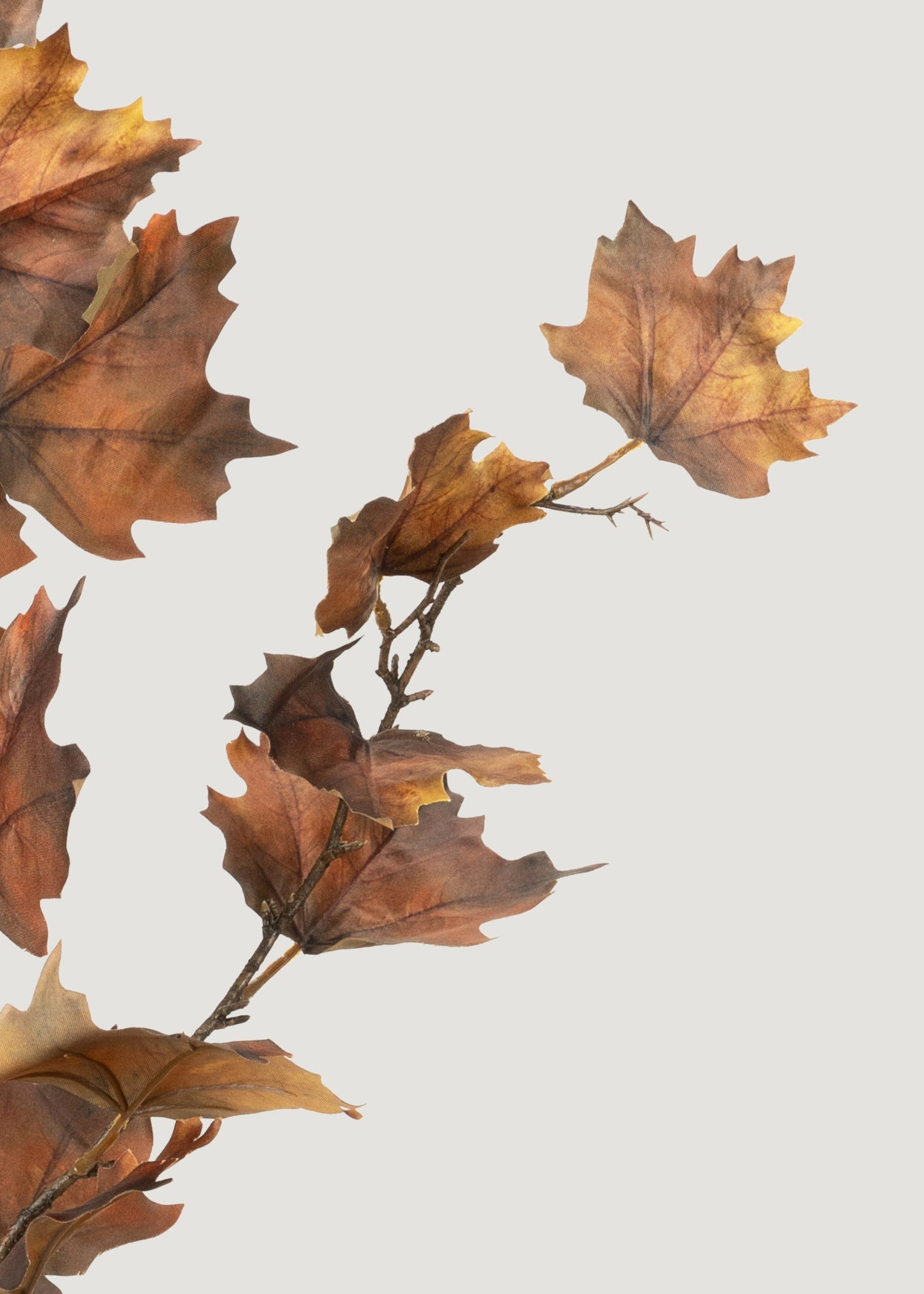 Nutmeg Brown Artificial Tall Maple Leaf Fall Branch - 47"