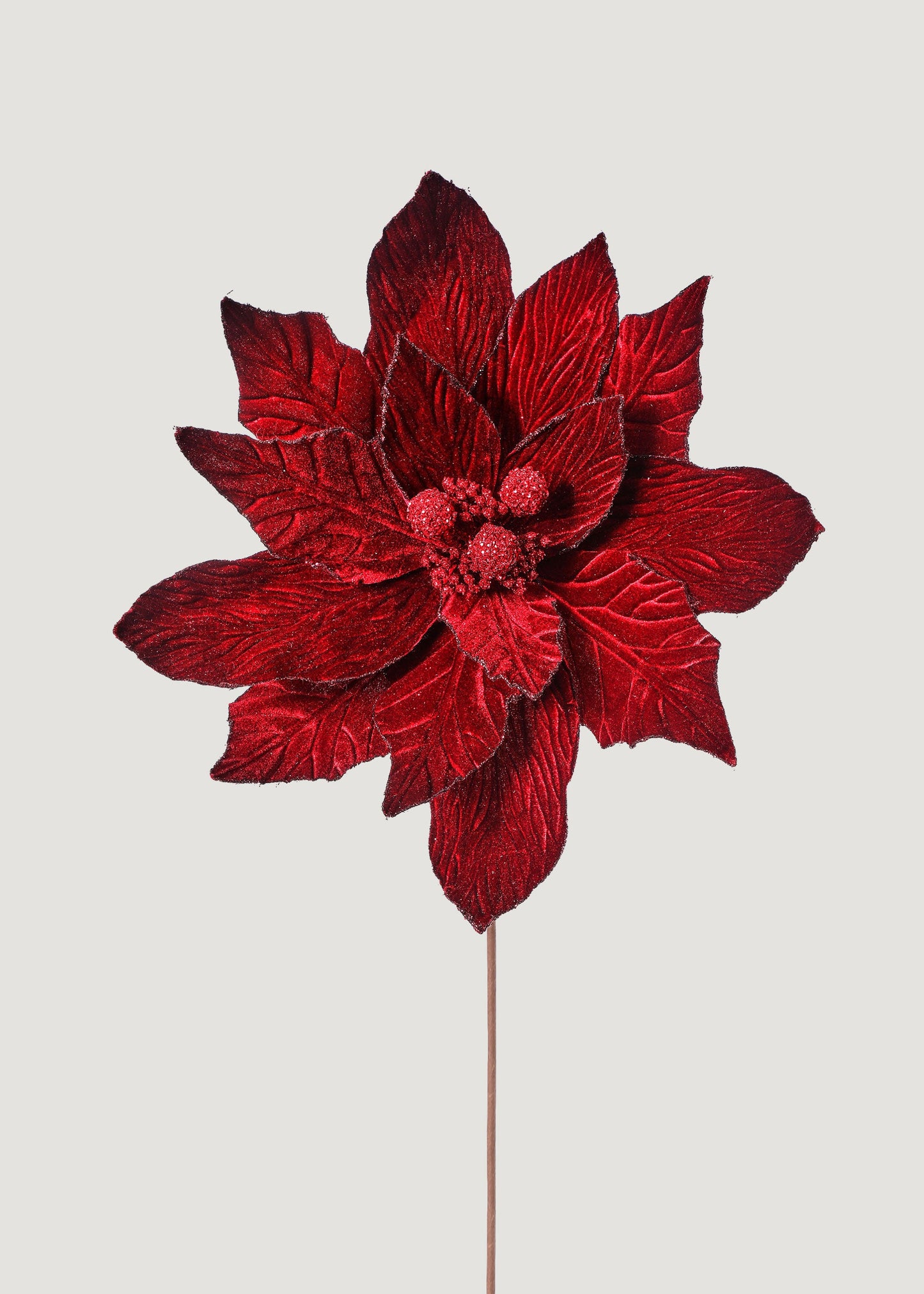 Large Burgundy Artificial Christmas Poinsettia Flower - 19" Wide