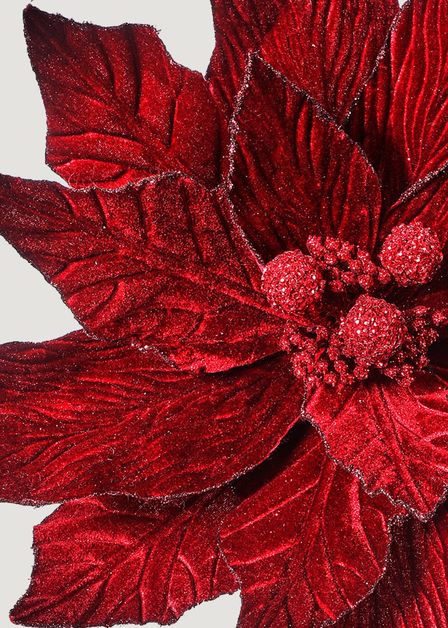Large Burgundy Artificial Christmas Poinsettia Flower - 19" Wide