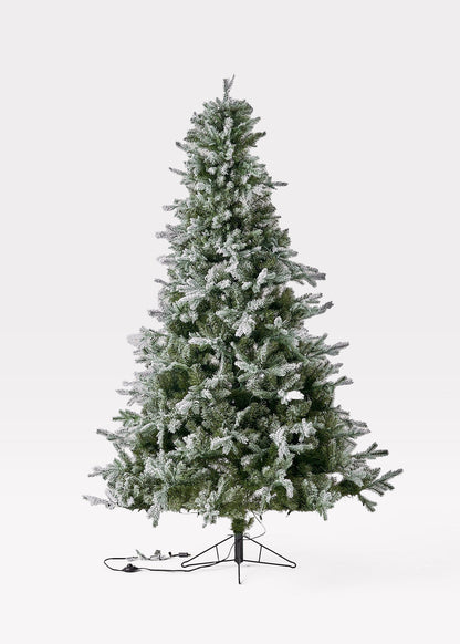 Frosted Pine Christmas Tree with Pre-Lit LED White Lights - 7.5'