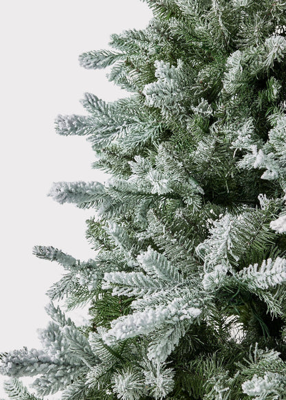 Frosted Pine Christmas Tree with Pre-Lit LED White Lights - 7.5'