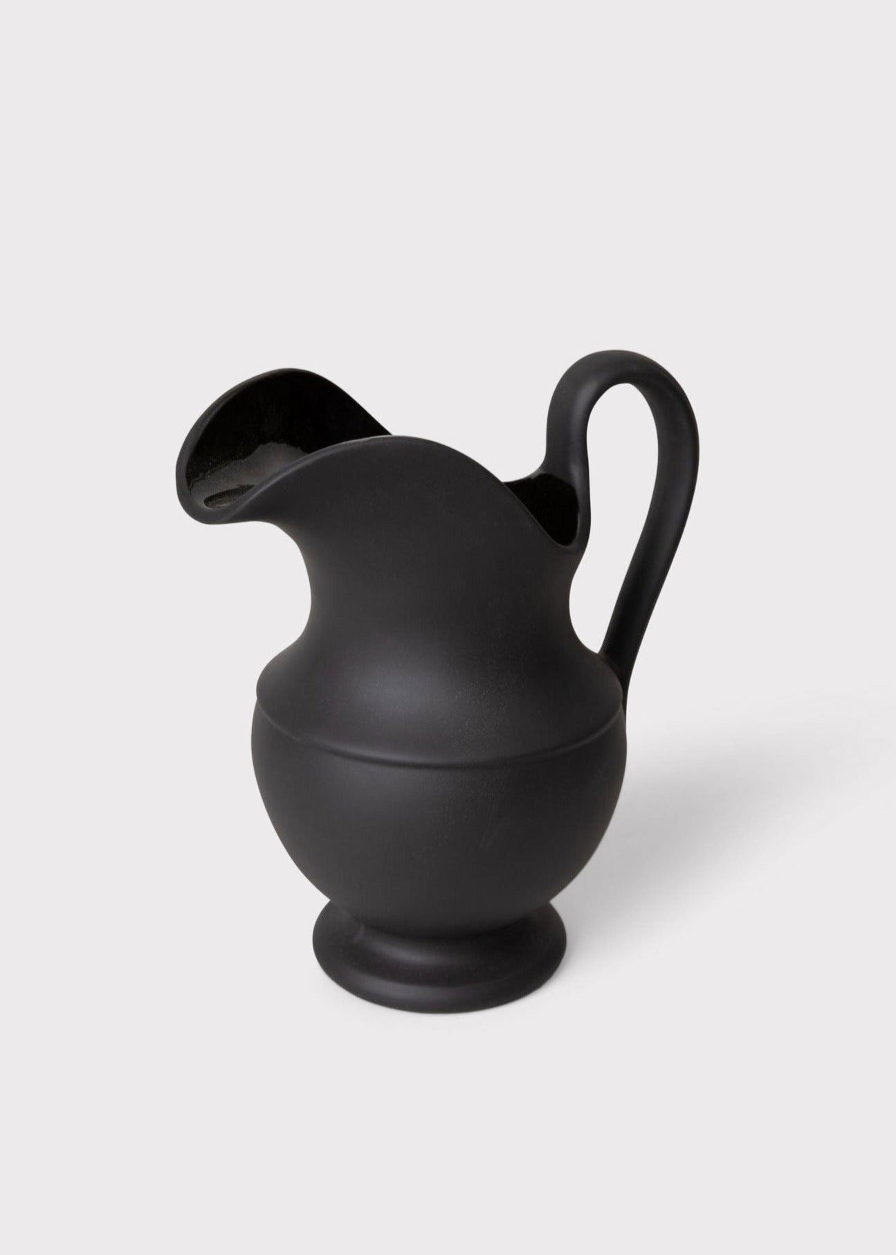 Sir/Madam Stoneware Pitcher Vase in Black - 9.75"