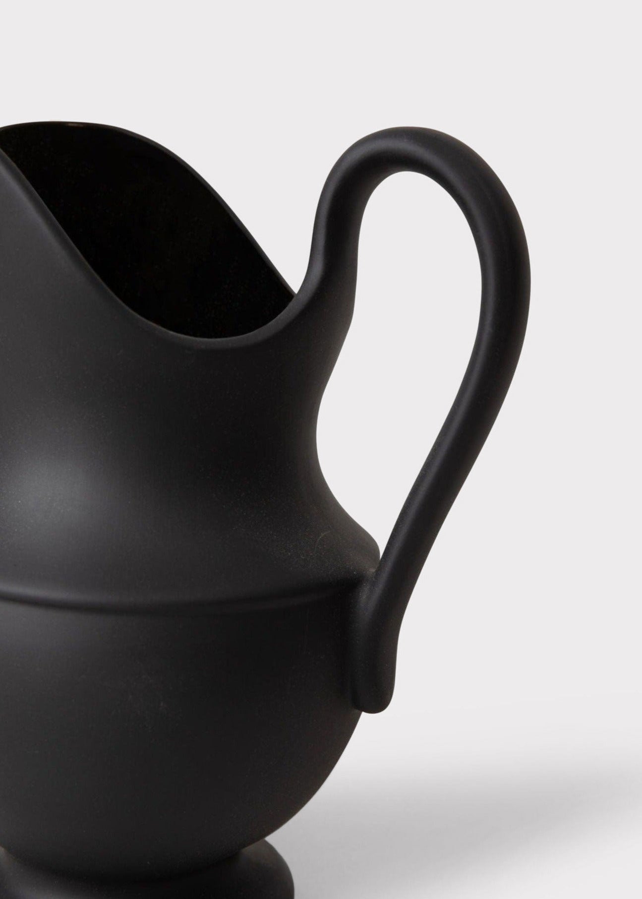 Sir/Madam Stoneware Pitcher Vase in Black - 9.75"