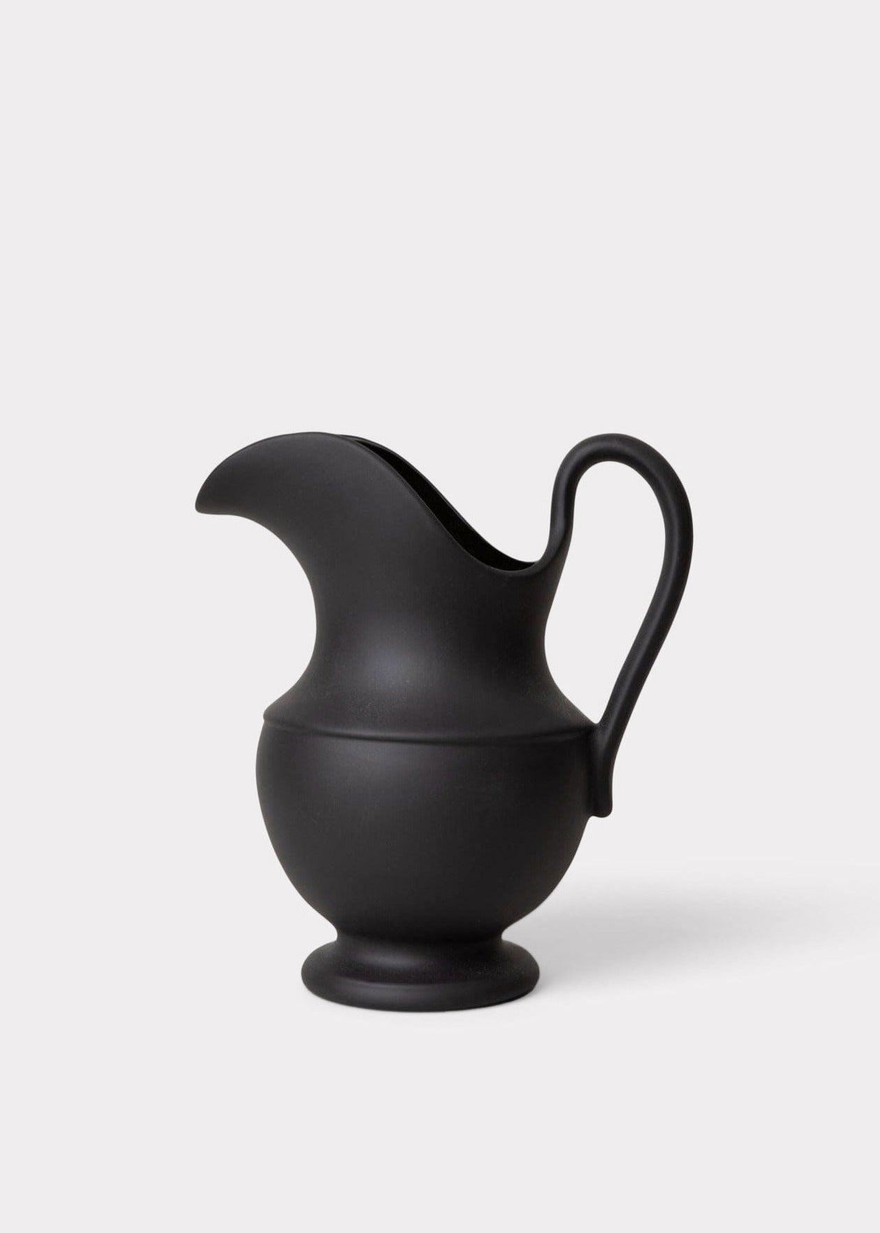 Sir/Madam Stoneware Pitcher Vase in Black - 9.75"