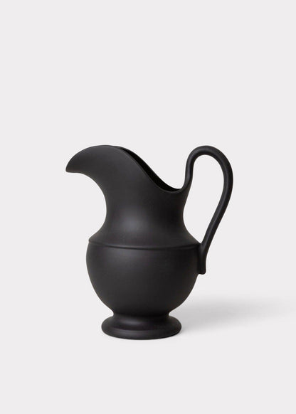 Sir/Madam Stoneware Pitcher Vase in Black - 9.75"