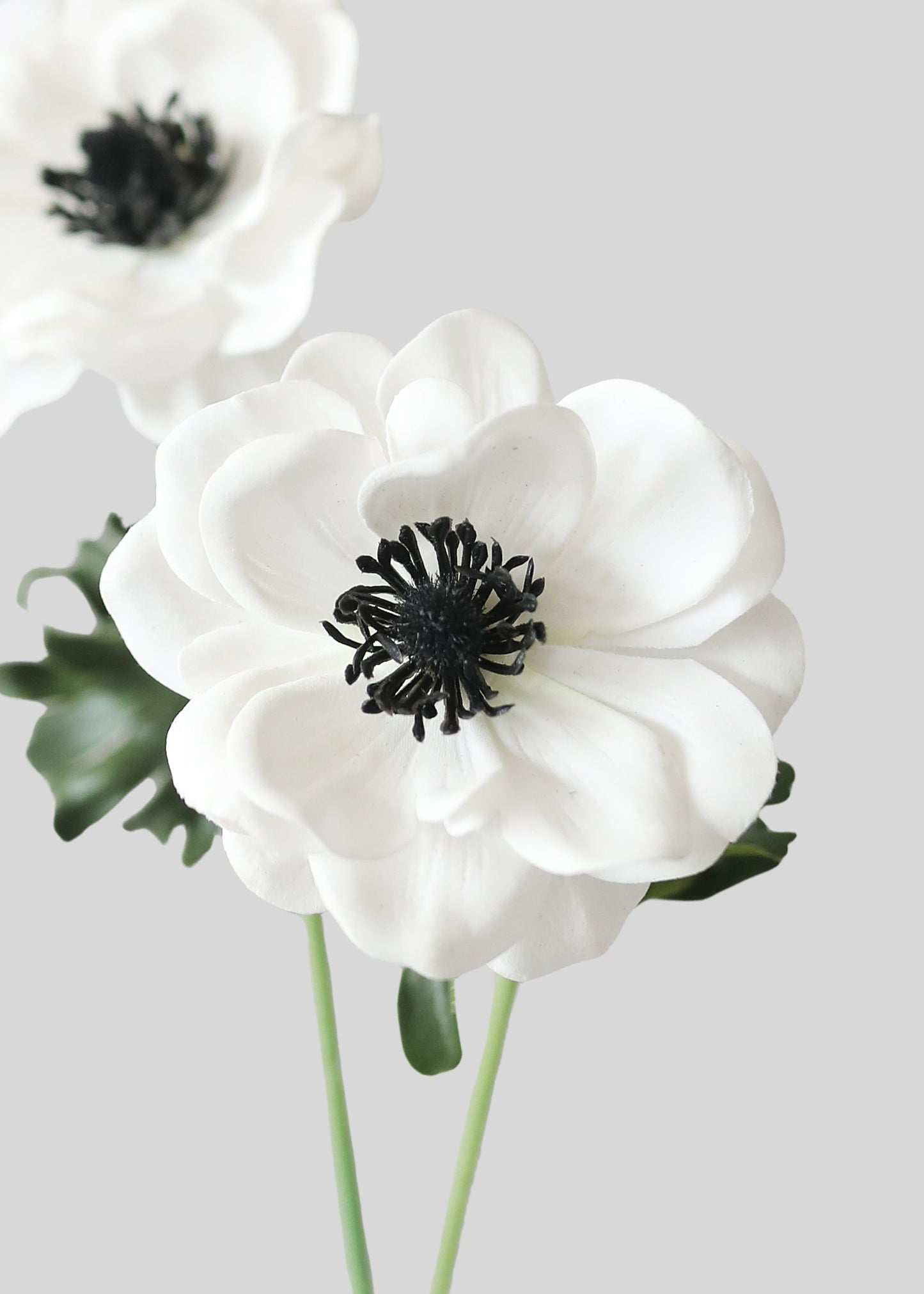 White Anemone Real Touch Fake Flower - 14"