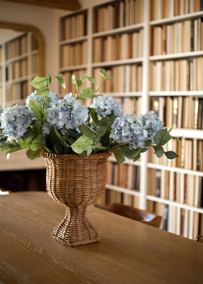 Light Blue Hydrangea Basket Tabletop Design