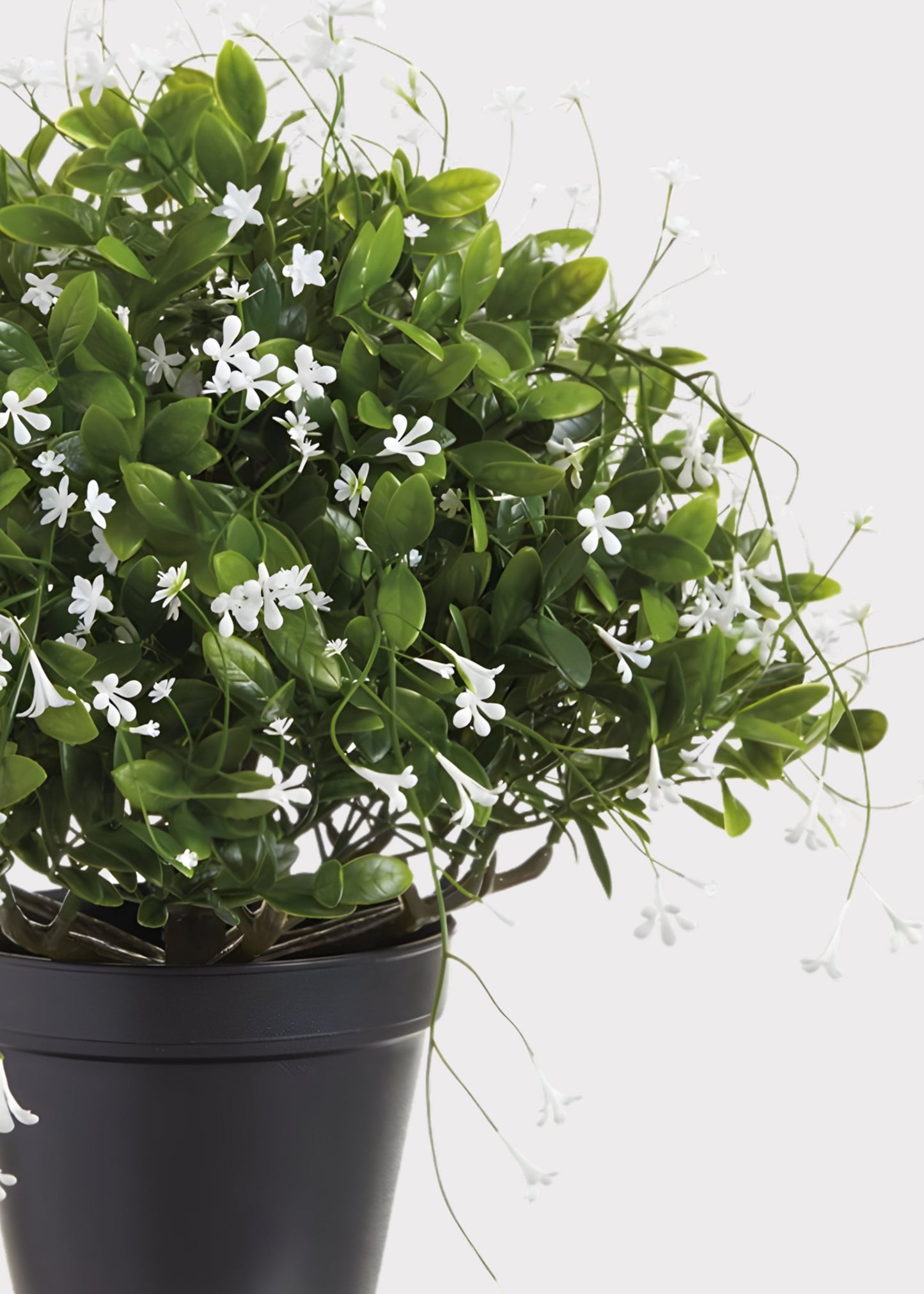 UV Treated Outdoor Fake Boxwood and Baby's Breath Potted Plant - 17"