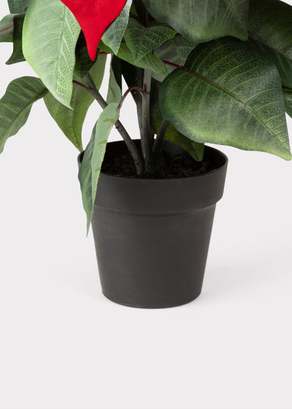 Red Artificial Poinsettia Tree Potted Plant - 23"
