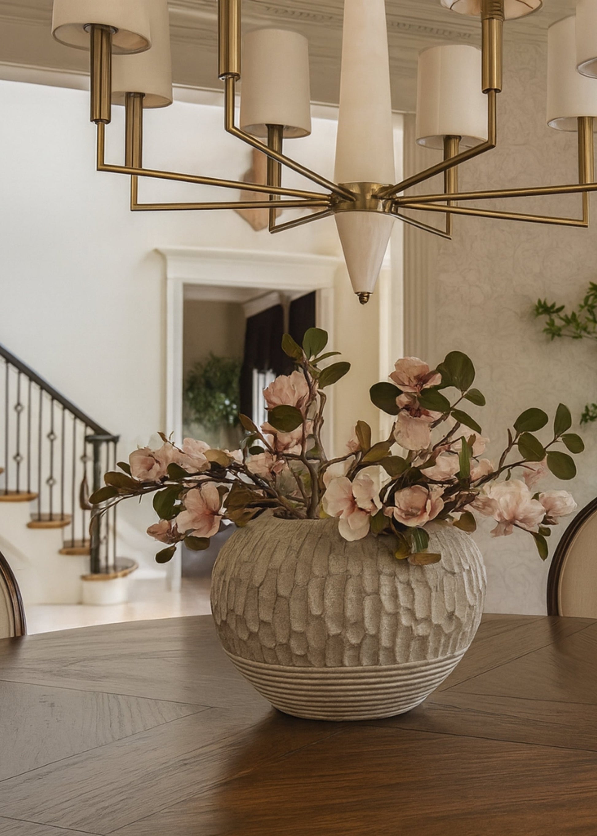 Artificial Magnolia Flower Branch in Blush - 40"