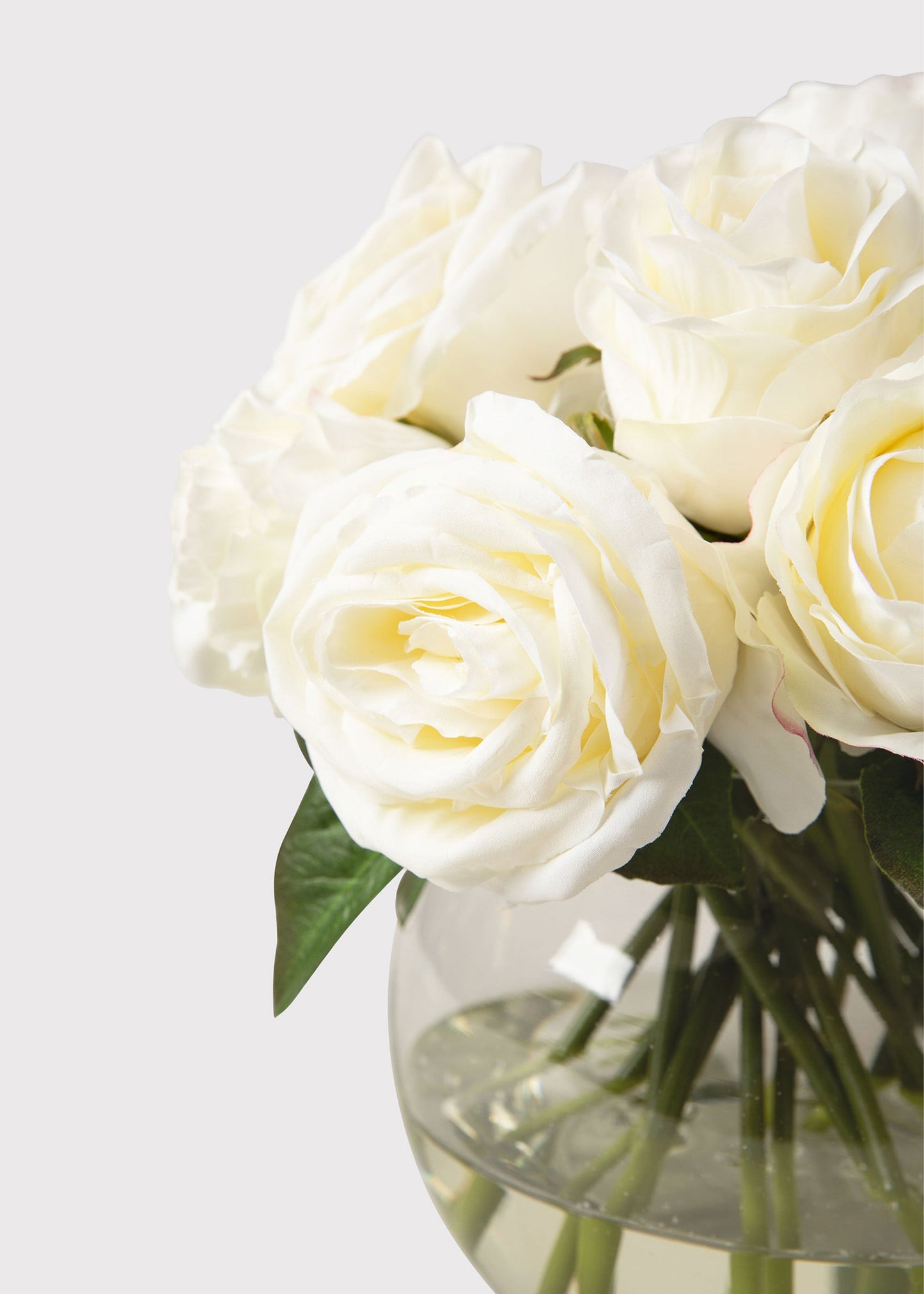 Real Touch Cream White Fake Rose Arrangement - 11.5"