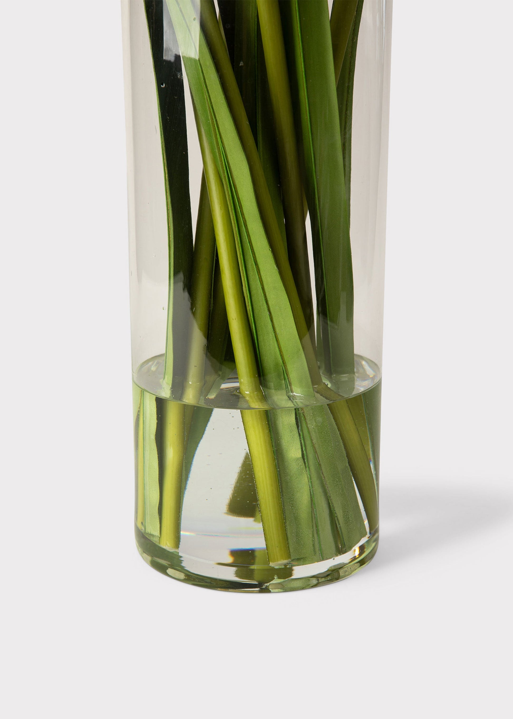 Blue Faux Agapanthus Flower Arrangement in Glass Vase - 31"