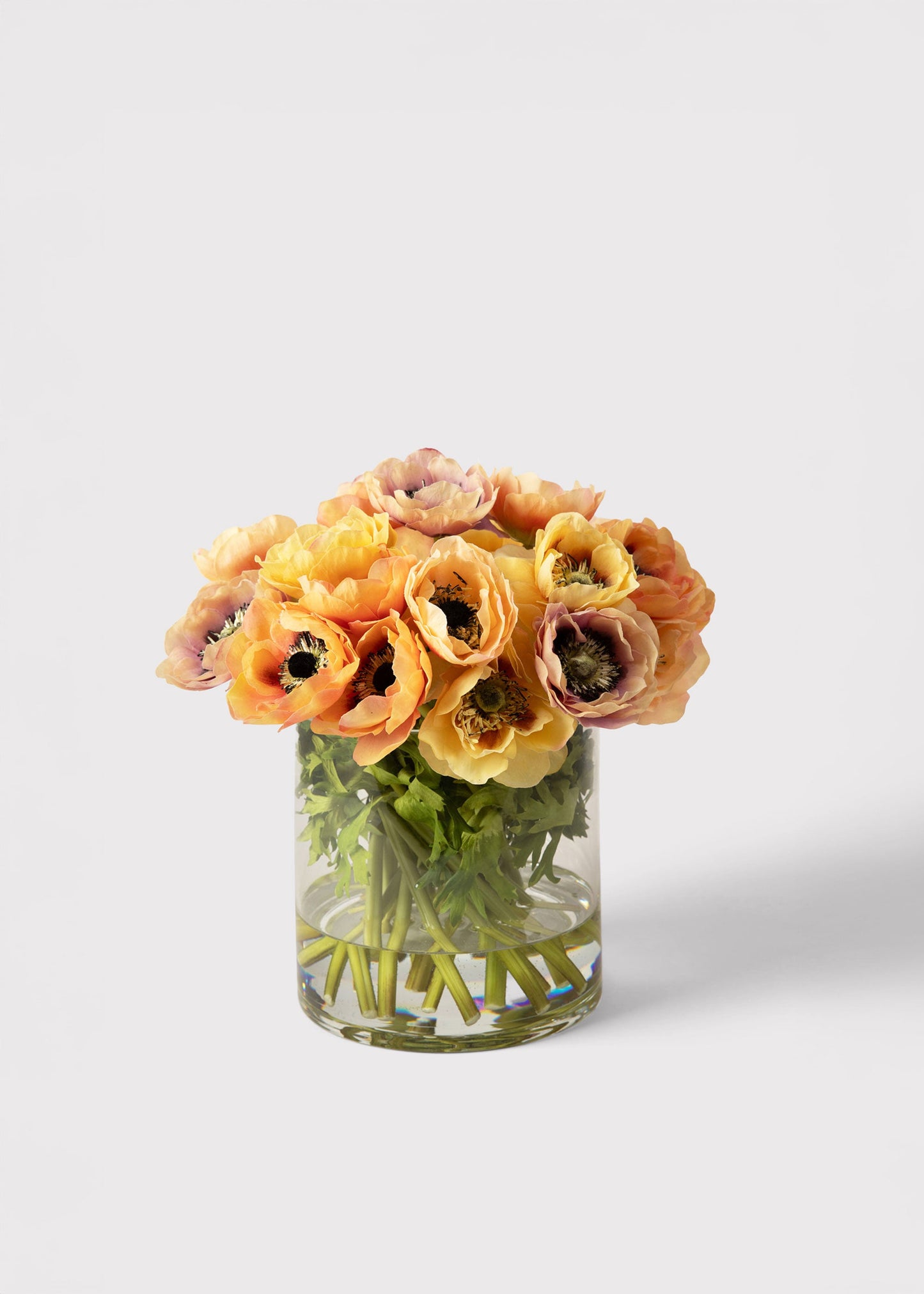 Natural Touch Anemone Flower Arrangement in Glass Vase - 12"