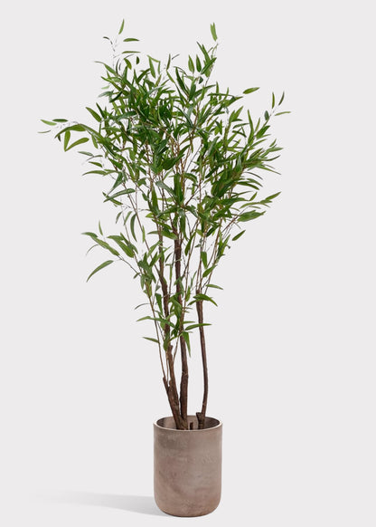 Deluxe Tall Fake Bamboo Tree Potted Plant in Cement Pot - 8'