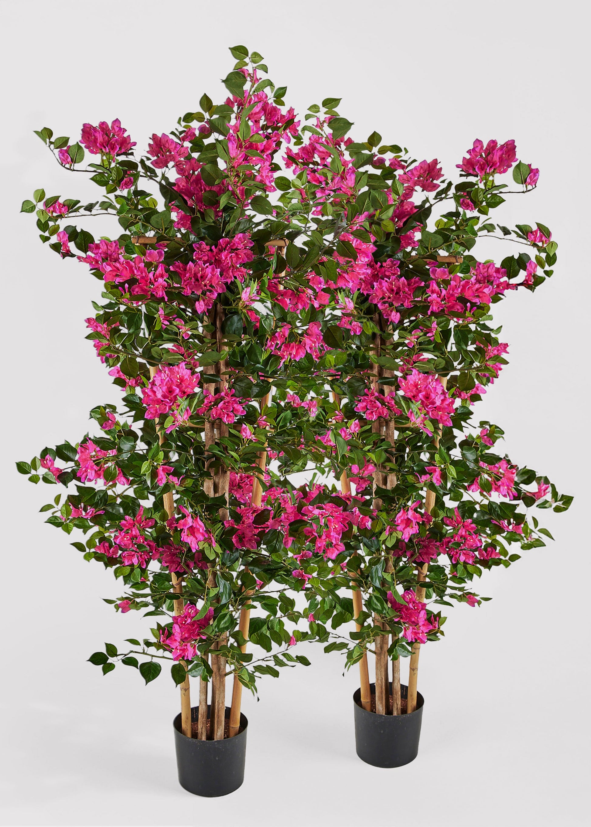 Pack of 2 - Indoor/Covered Outdoor Porch Faux Potted Bougainvillea Trellis - 55"