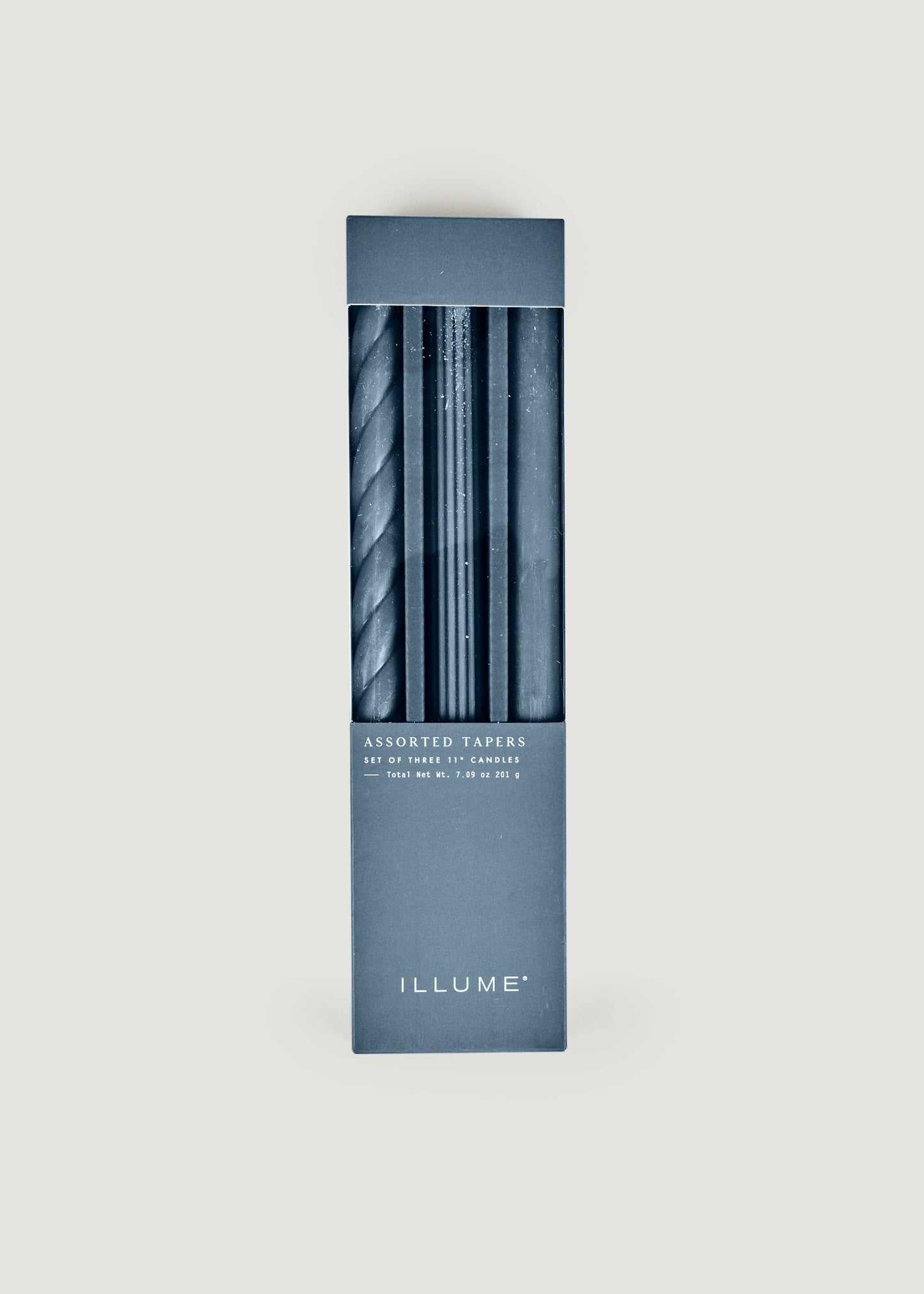 Pack of 3 Navy Blue Taper Candles - 11"