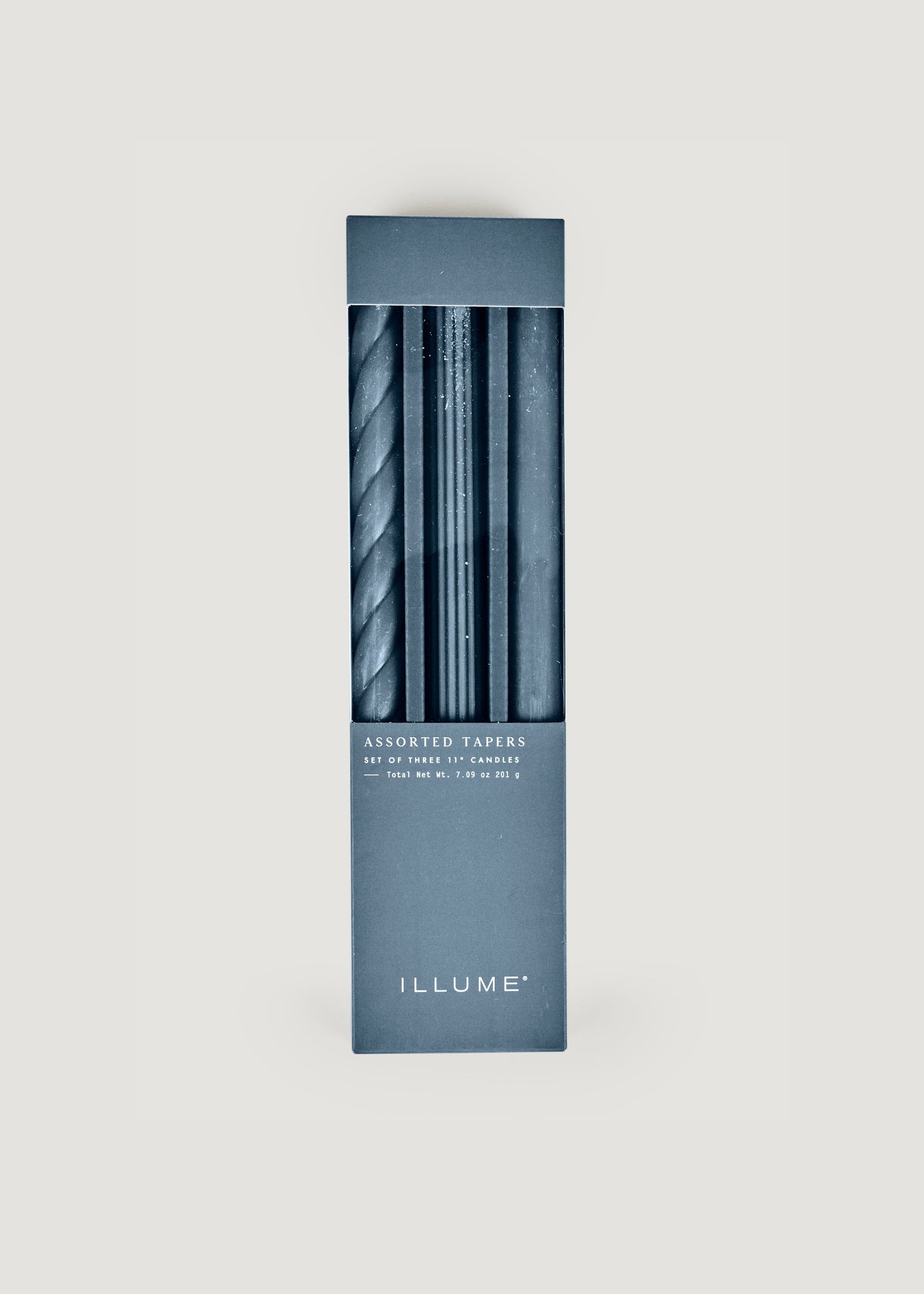 Pack of 3 Navy Blue Taper Candles - 11"