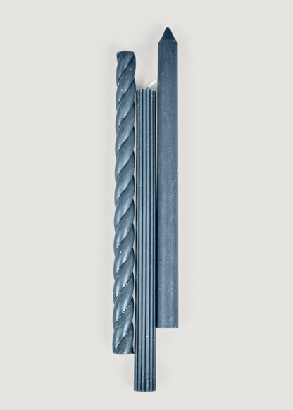 Pack of 3 Navy Blue Taper Candles - 11"