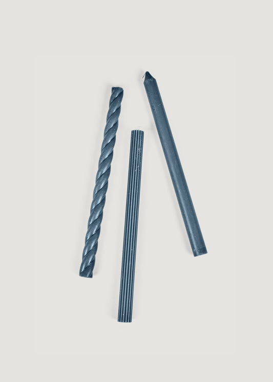 Pack of 3 Navy Blue Taper Candles - 11"